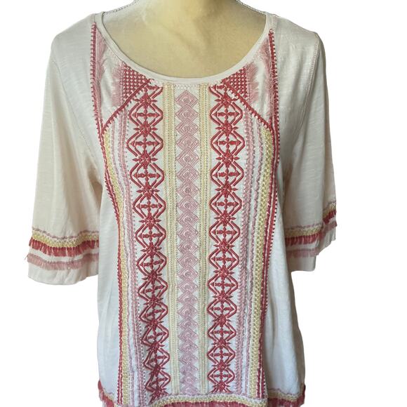 Sundance Embroidered Tunic Top Size Medium - Picture 3 of 9